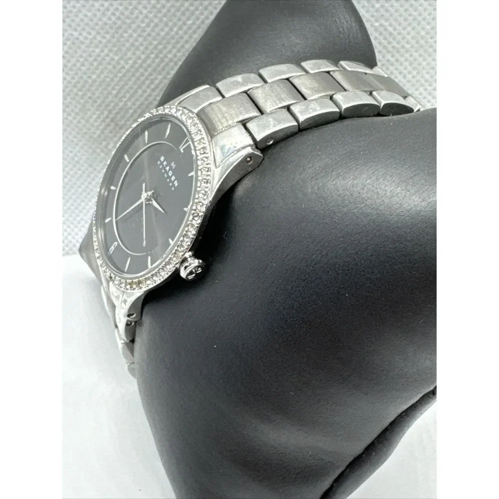Skagen 347SSMX Women's Stainless Steel Analog Black Dial Quartz Watch JNA770